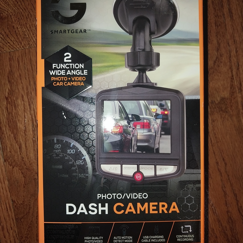 NWT Sleek Black On-Dash Camera with Wide-Angle Lens and Digital Display